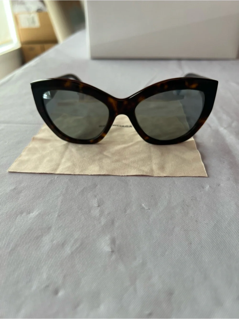 Balenciaga Tortoiseshell Cat Eye Sunglasses with Dark Lenses